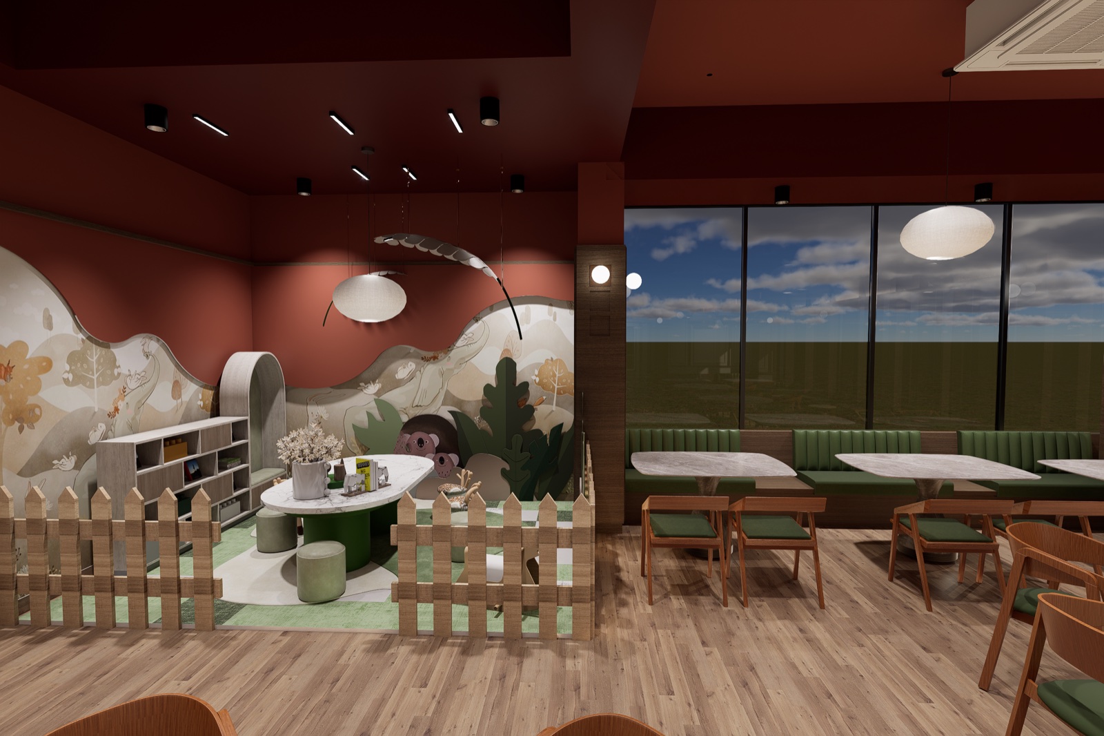 A cosy family-friendly nook within the restaurant